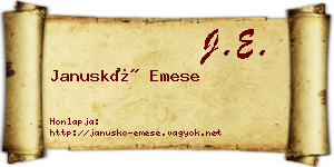 Januskó Emese névjegykártya